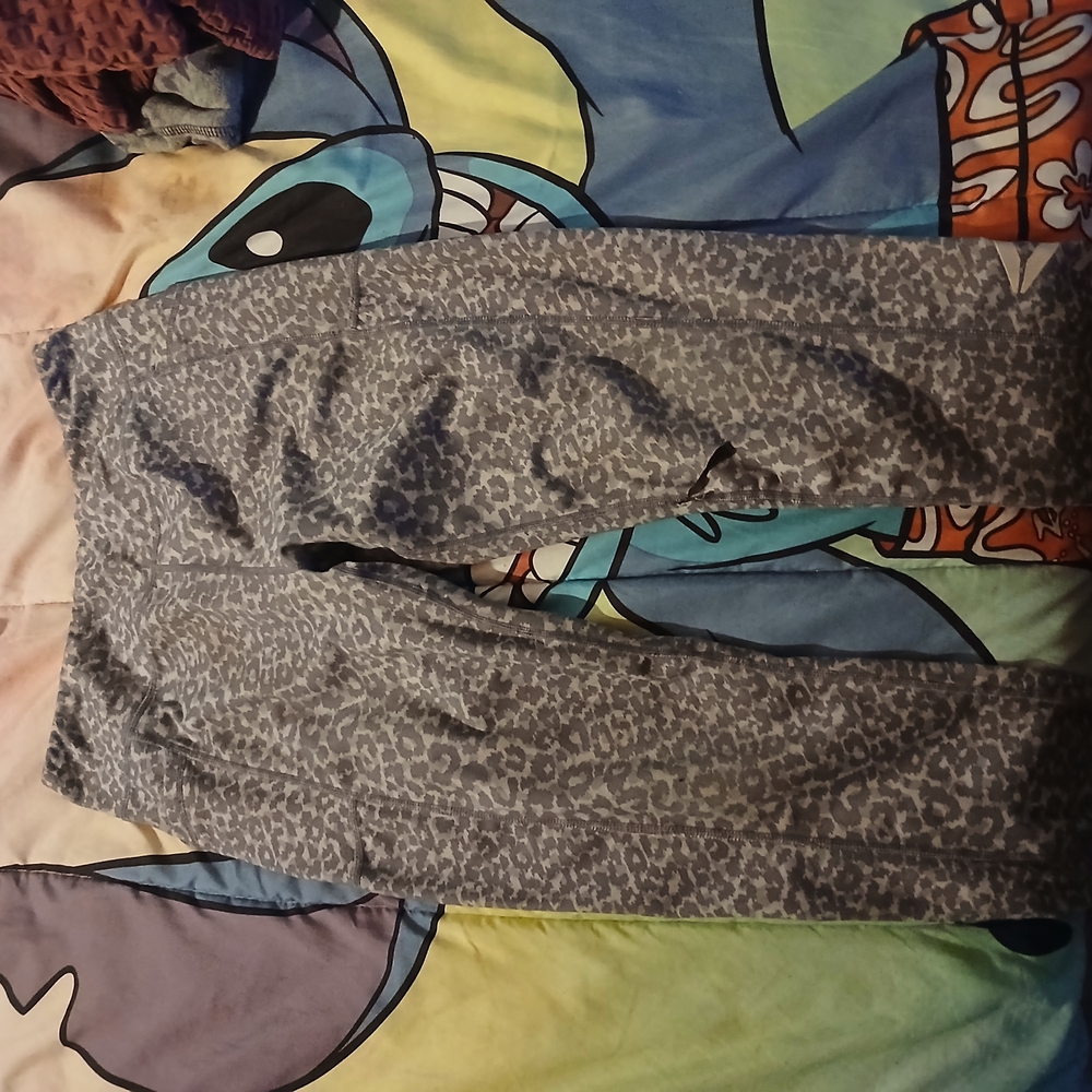 Gray Leopard Print Pants